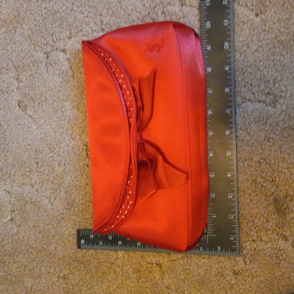 YvesSaintLaurent holiday/evening clutch purse red satin small polka dot print li - Picture 6 of 6